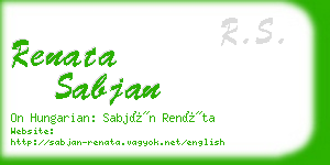 renata sabjan business card